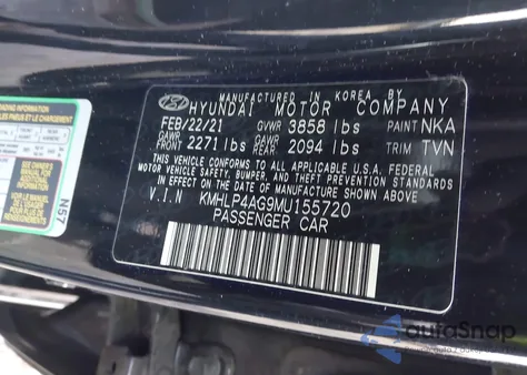 2021 Hyundai Elantra Limited z USA, uszkodzony, nr VIN KMHLP4AG9MU155720